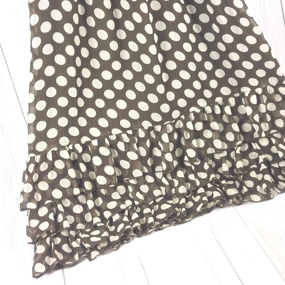 Women Summer Dress VERO MODA Halter Neck Sleeveless Mini Polka Dots Brown/White - Picture 7 of 12